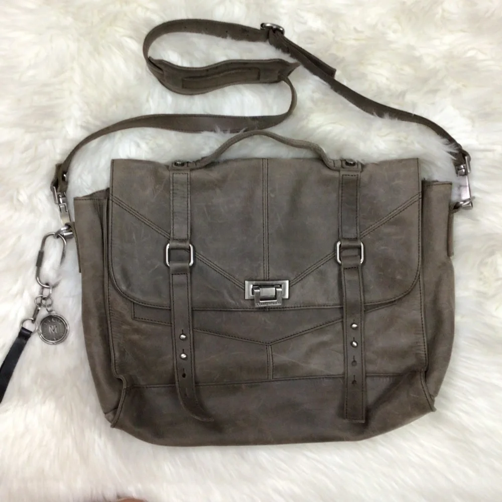 Tylie Malibu Y2K Brown Leather Laptop Messenger Bag